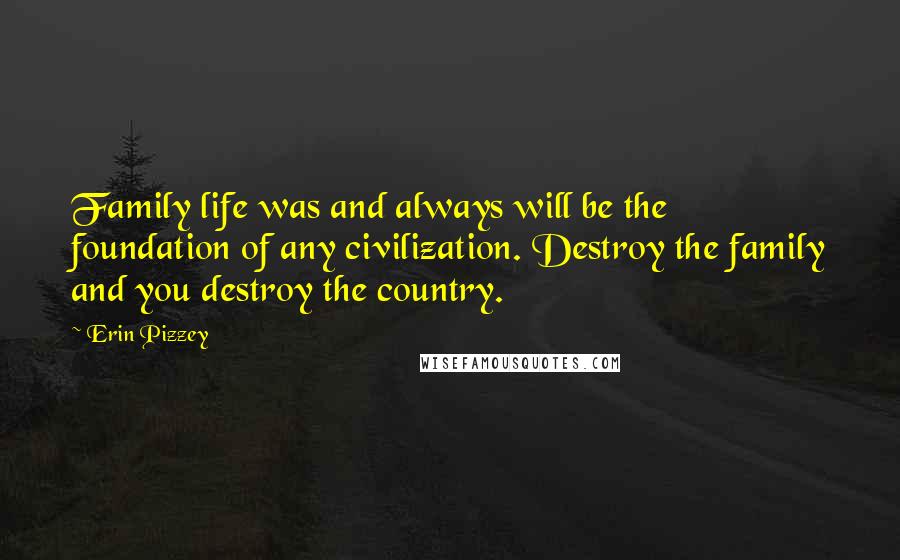 Erin Pizzey Quotes: Family life was and always will be the foundation of any civilization. Destroy the family and you destroy the country.