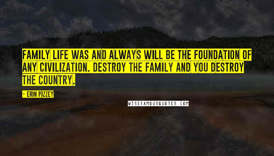Erin Pizzey Quotes: Family life was and always will be the foundation of any civilization. Destroy the family and you destroy the country.