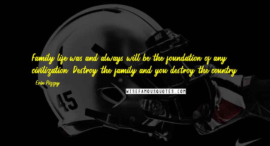 Erin Pizzey Quotes: Family life was and always will be the foundation of any civilization. Destroy the family and you destroy the country.