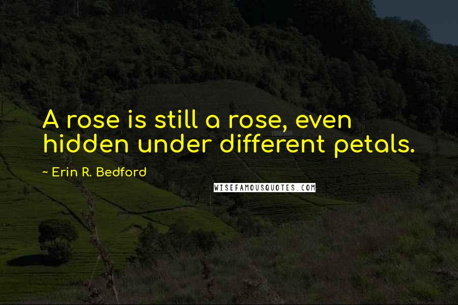 Erin R. Bedford Quotes: A rose is still a rose, even hidden under different petals.
