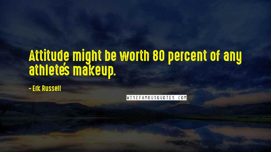 Erk Russell Quotes: Attitude might be worth 80 percent of any athlete's makeup.