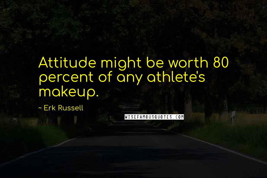 Erk Russell Quotes: Attitude might be worth 80 percent of any athlete's makeup.