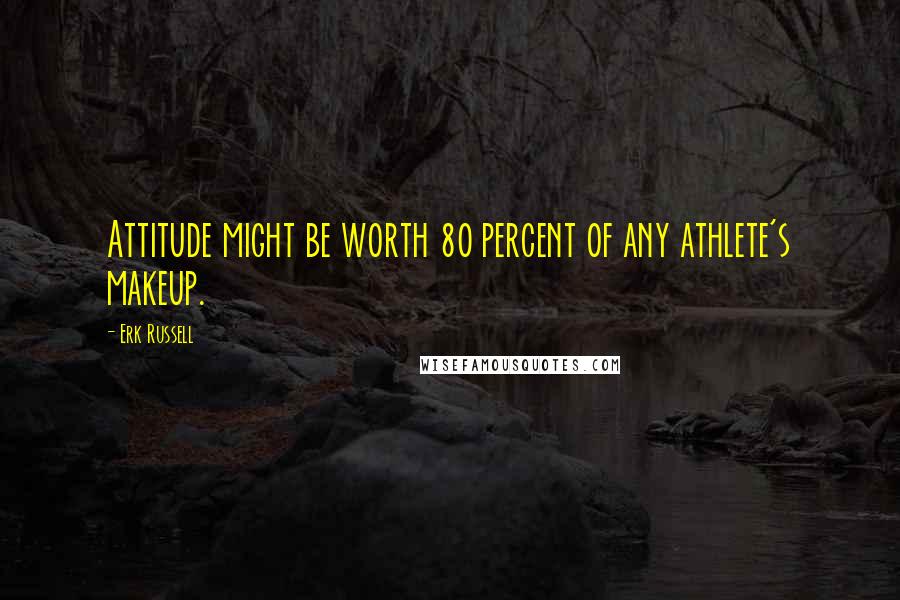 Erk Russell Quotes: Attitude might be worth 80 percent of any athlete's makeup.