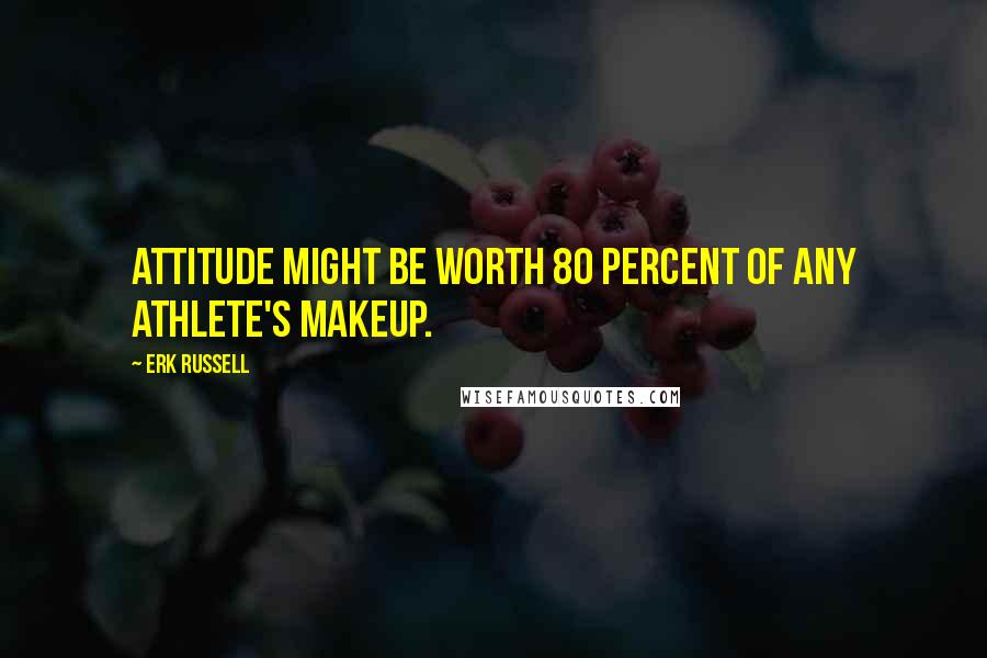 Erk Russell Quotes: Attitude might be worth 80 percent of any athlete's makeup.