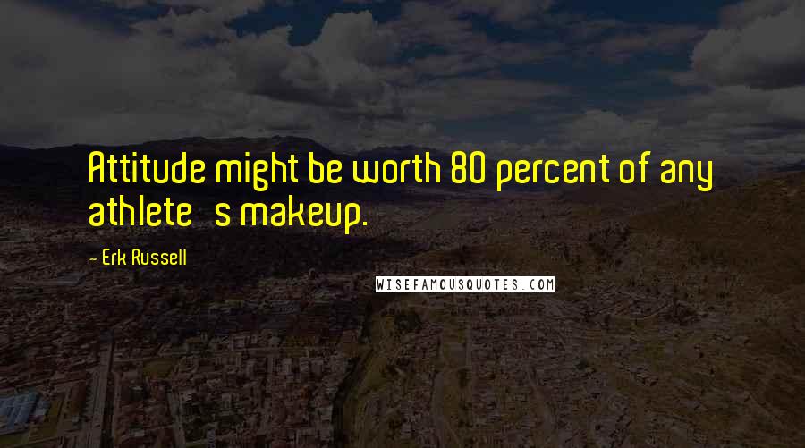 Erk Russell Quotes: Attitude might be worth 80 percent of any athlete's makeup.