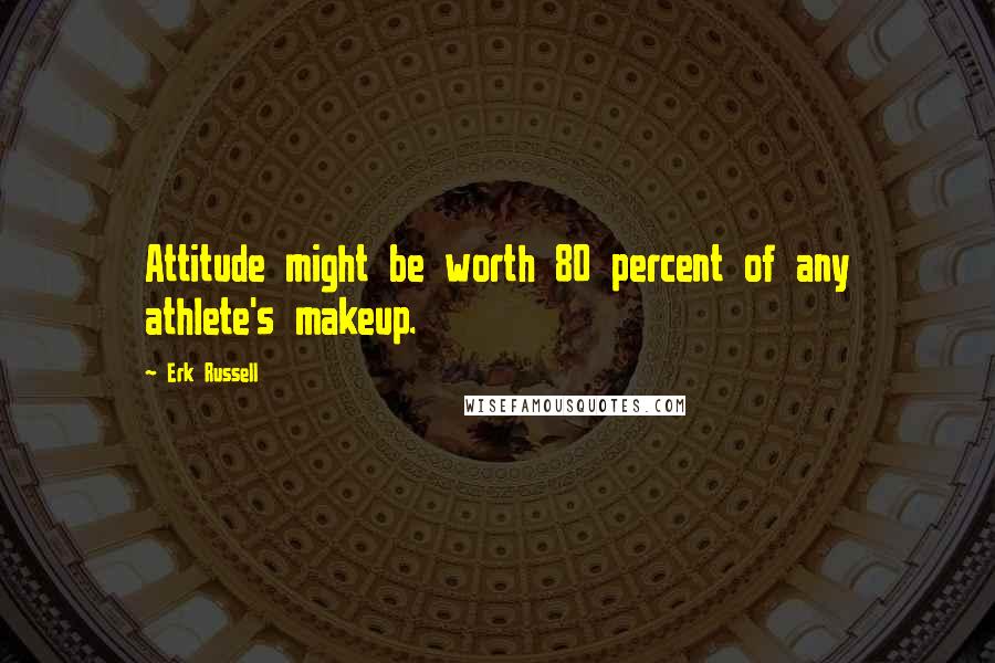 Erk Russell Quotes: Attitude might be worth 80 percent of any athlete's makeup.