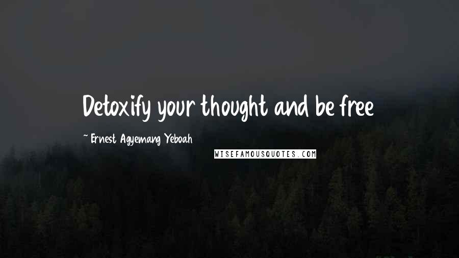 Ernest Agyemang Yeboah Quotes: Detoxify your thought and be free