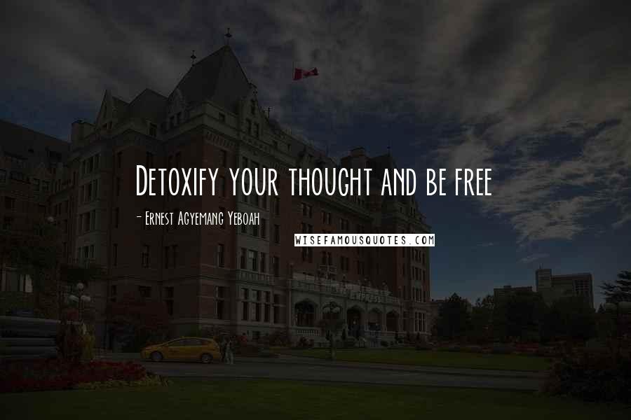 Ernest Agyemang Yeboah Quotes: Detoxify your thought and be free