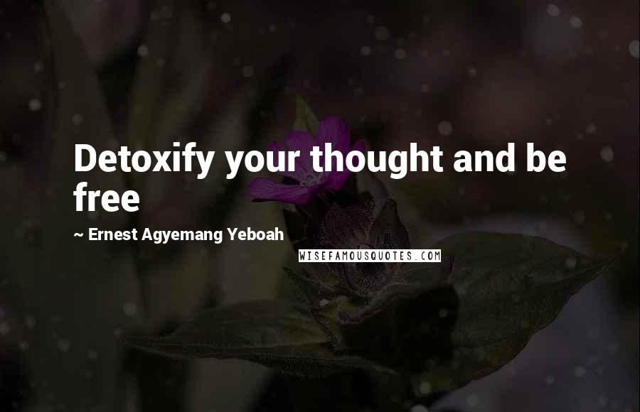 Ernest Agyemang Yeboah Quotes: Detoxify your thought and be free