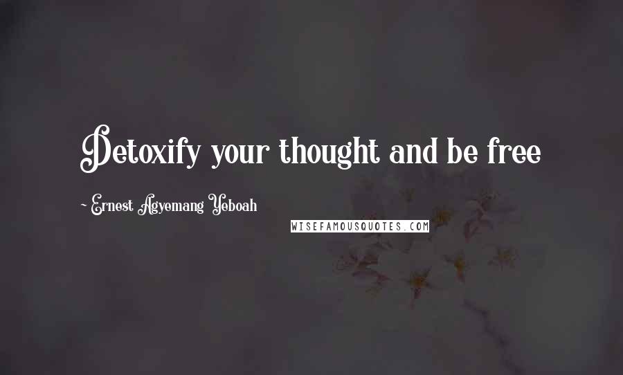 Ernest Agyemang Yeboah Quotes: Detoxify your thought and be free