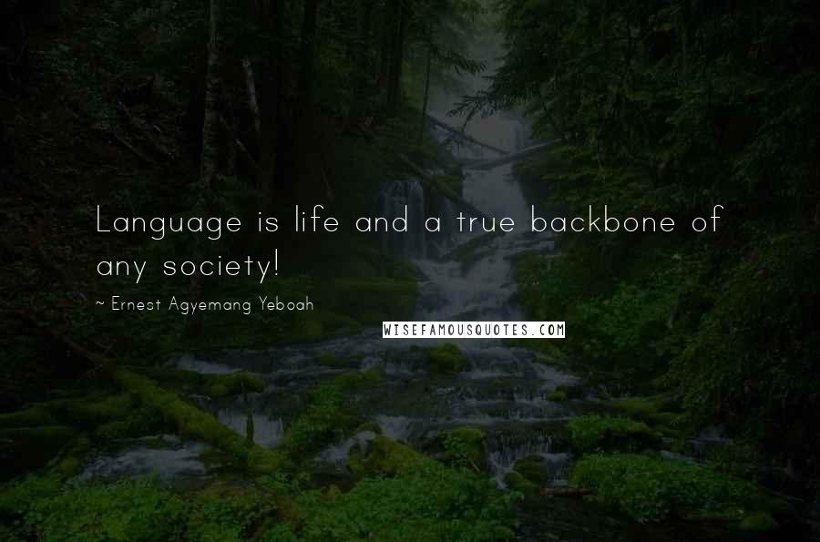 Ernest Agyemang Yeboah Quotes: Language is life and a true backbone of any society!