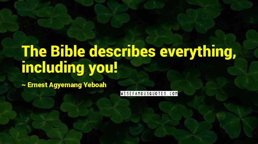 Ernest Agyemang Yeboah Quotes: The Bible describes everything, including you!