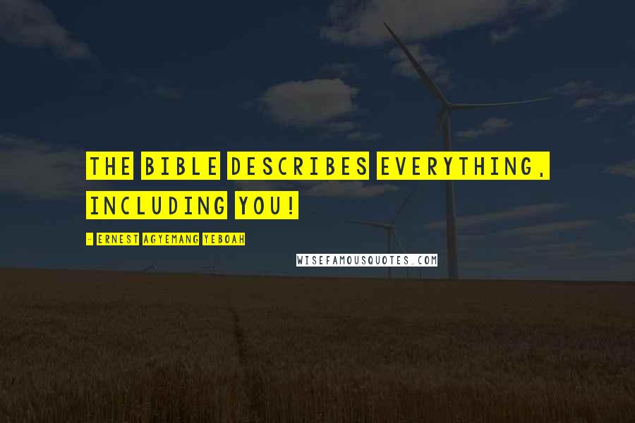 Ernest Agyemang Yeboah Quotes: The Bible describes everything, including you!