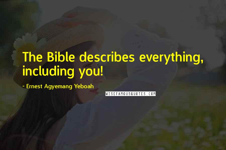 Ernest Agyemang Yeboah Quotes: The Bible describes everything, including you!