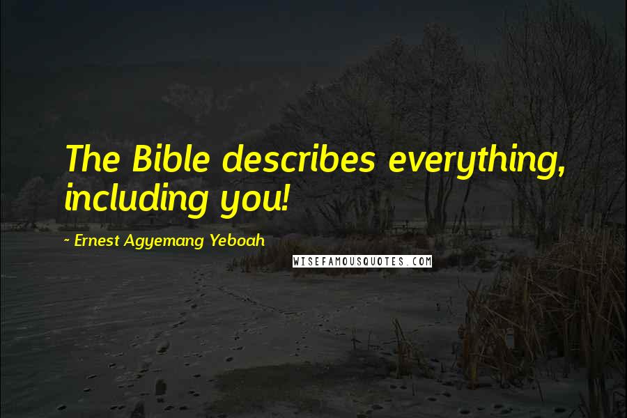 Ernest Agyemang Yeboah Quotes: The Bible describes everything, including you!