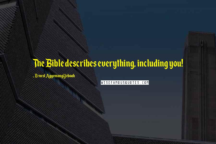 Ernest Agyemang Yeboah Quotes: The Bible describes everything, including you!