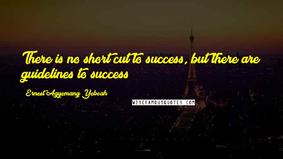 Ernest Agyemang Yeboah Quotes: There is no short cut to success, but there are guidelines to success!