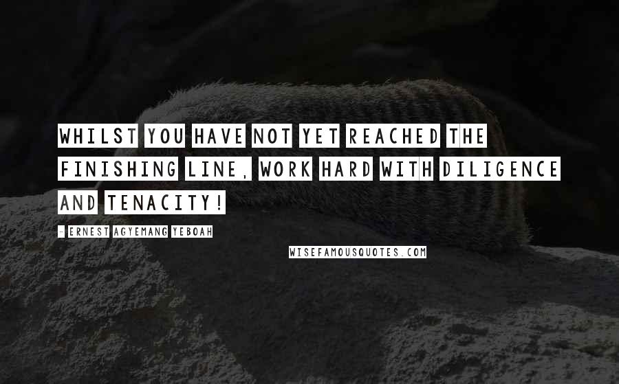 Ernest Agyemang Yeboah Quotes: Whilst you have not yet reached the finishing line, work hard with diligence and tenacity!