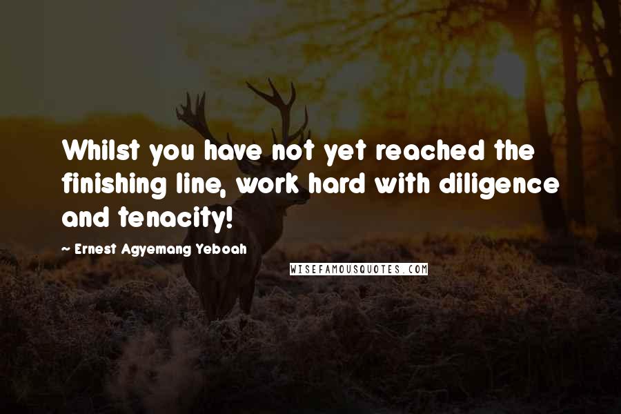 Ernest Agyemang Yeboah Quotes: Whilst you have not yet reached the finishing line, work hard with diligence and tenacity!