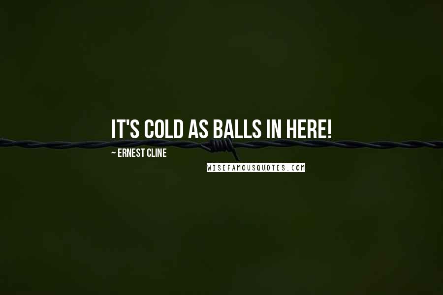 Ernest Cline Quotes: It's cold as balls in here!