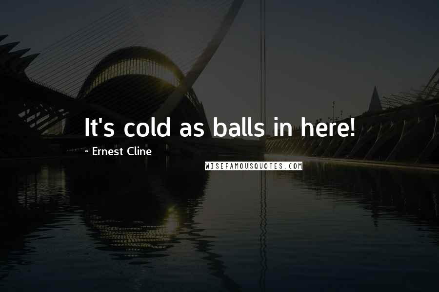 Ernest Cline Quotes: It's cold as balls in here!