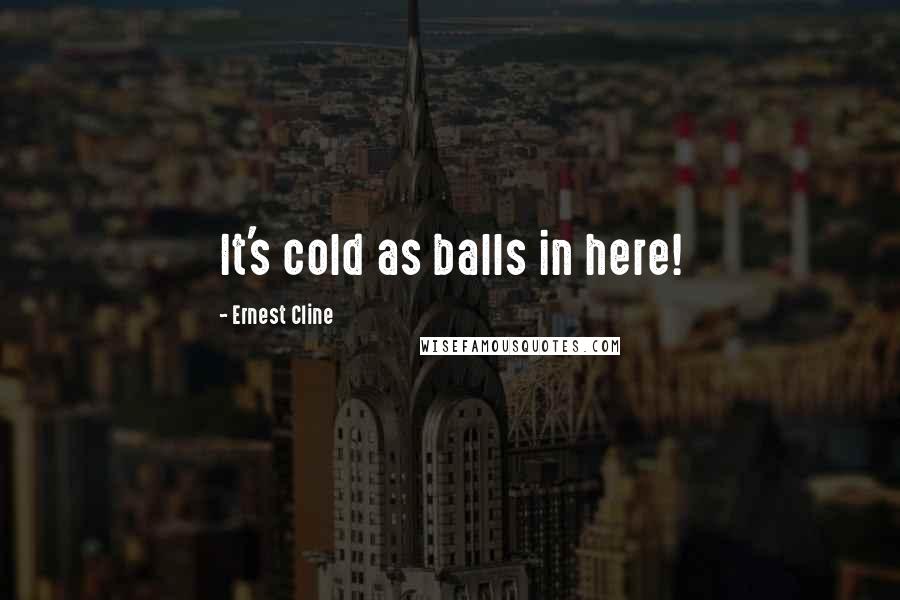 Ernest Cline Quotes: It's cold as balls in here!