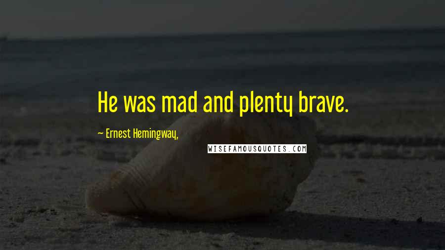 Ernest Hemingway, Quotes: He was mad and plenty brave.