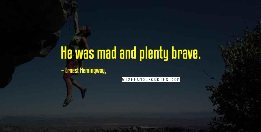 Ernest Hemingway, Quotes: He was mad and plenty brave.