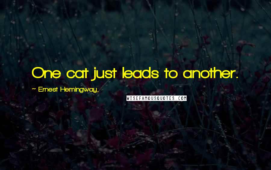 Ernest Hemingway, Quotes: One cat just leads to another.