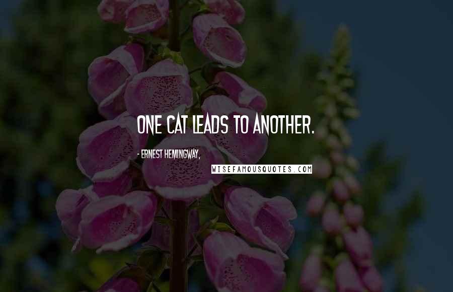 Ernest Hemingway, Quotes: One cat leads to another.