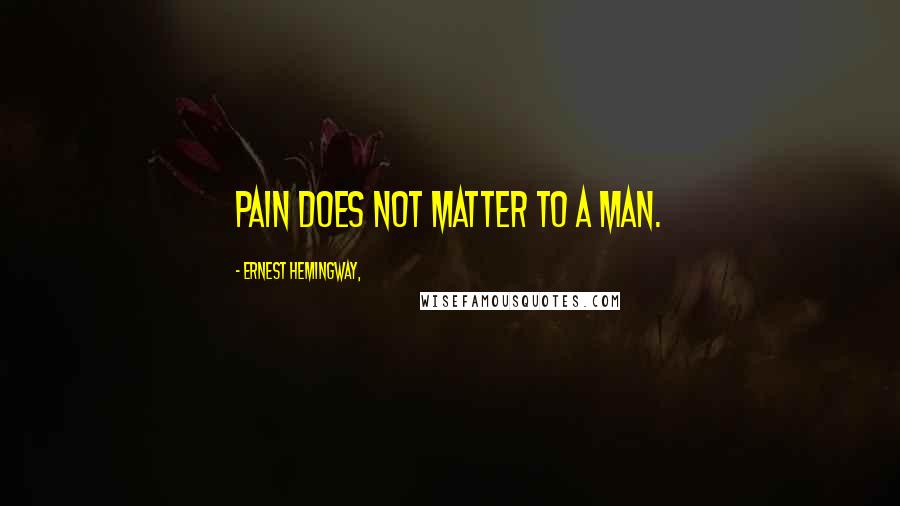 Ernest Hemingway, Quotes: Pain does not matter to a man.