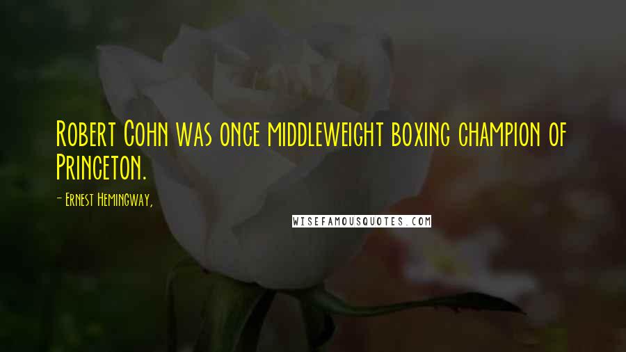 Ernest Hemingway, Quotes: Robert Cohn was once middleweight boxing champion of Princeton.