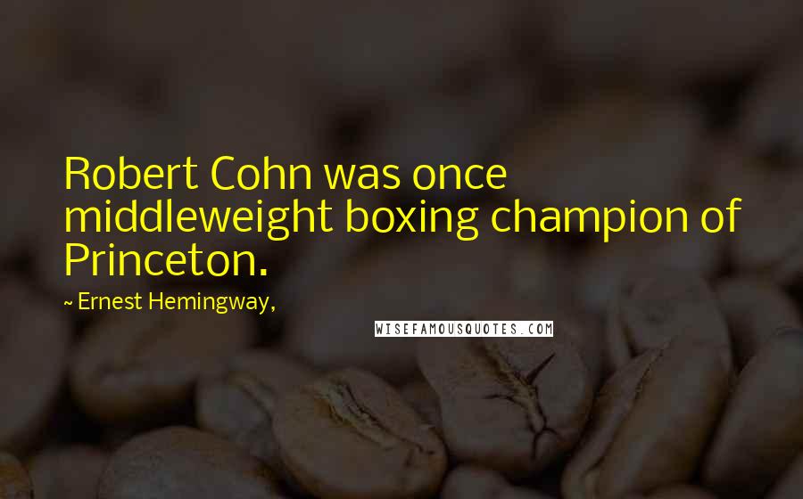 Ernest Hemingway, Quotes: Robert Cohn was once middleweight boxing champion of Princeton.