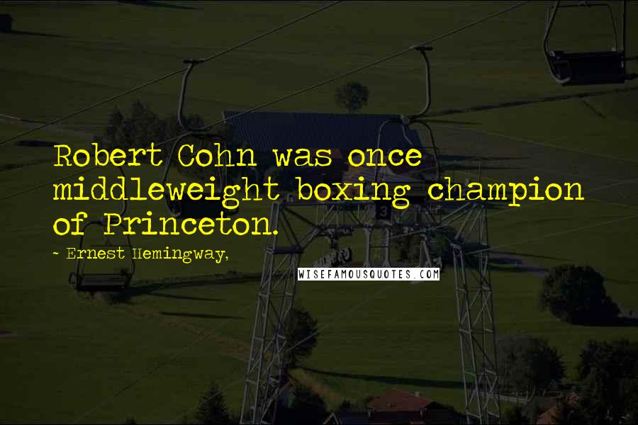 Ernest Hemingway, Quotes: Robert Cohn was once middleweight boxing champion of Princeton.