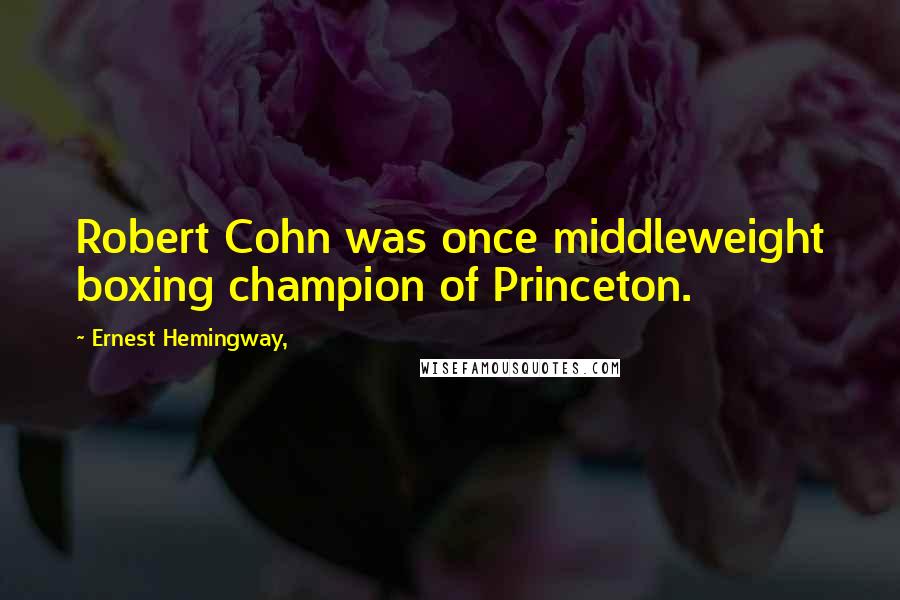 Ernest Hemingway, Quotes: Robert Cohn was once middleweight boxing champion of Princeton.