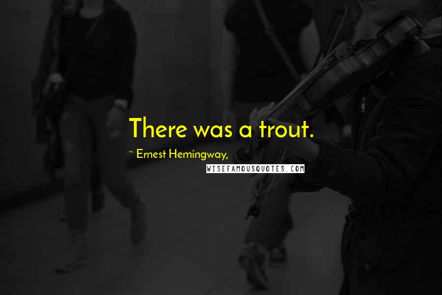 Ernest Hemingway, Quotes: There was a trout.