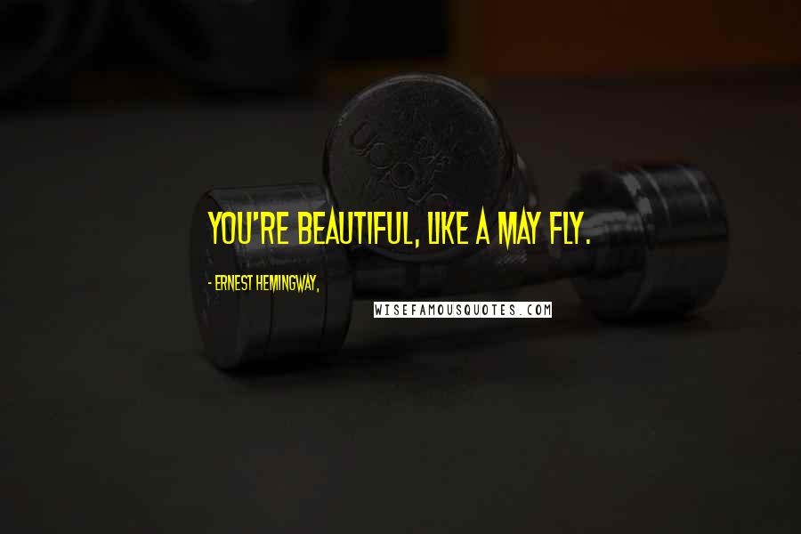 Ernest Hemingway, Quotes: You're beautiful, like a May fly.