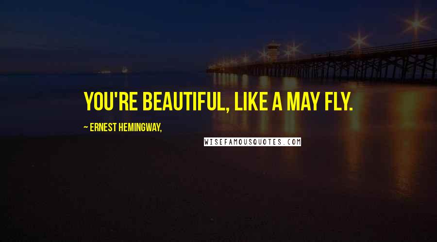 Ernest Hemingway, Quotes: You're beautiful, like a May fly.