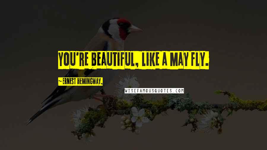 Ernest Hemingway, Quotes: You're beautiful, like a May fly.