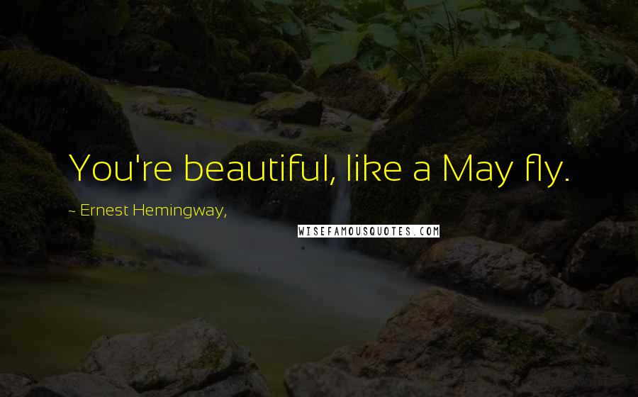 Ernest Hemingway, Quotes: You're beautiful, like a May fly.