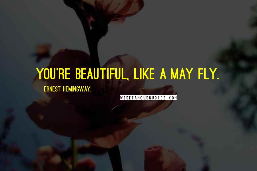 Ernest Hemingway, Quotes: You're beautiful, like a May fly.