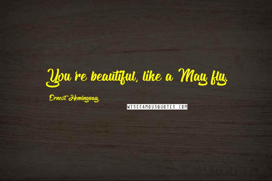 Ernest Hemingway, Quotes: You're beautiful, like a May fly.