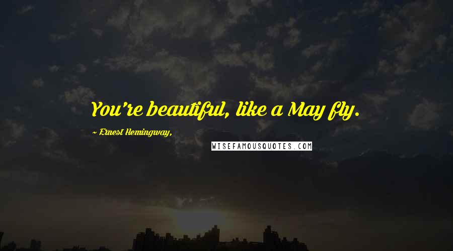 Ernest Hemingway, Quotes: You're beautiful, like a May fly.