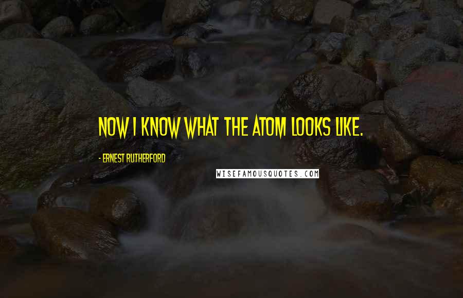 Ernest Rutherford Quotes: Now I know what the atom looks like.