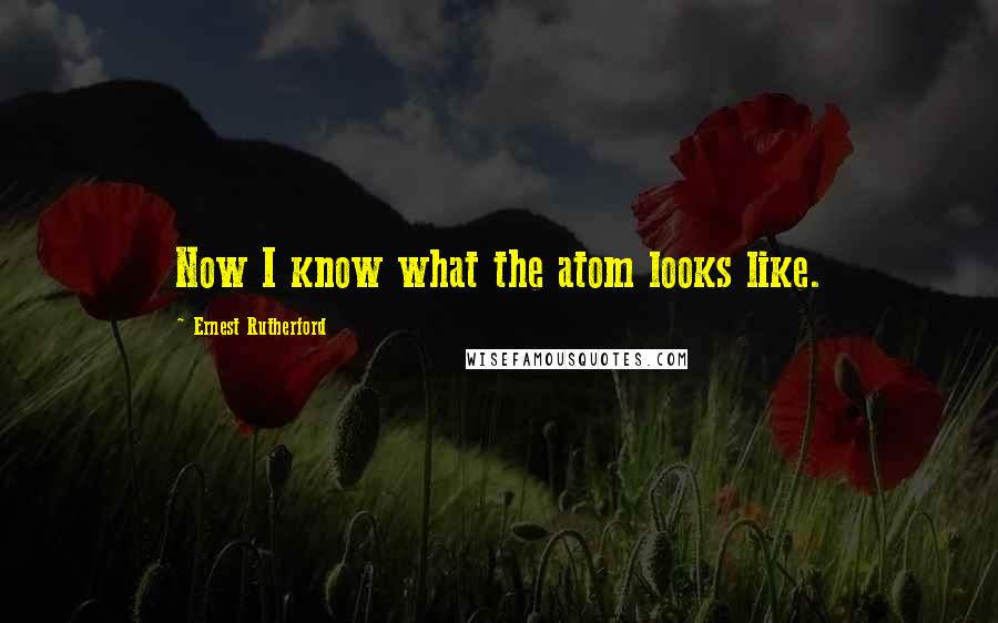 Ernest Rutherford Quotes: Now I know what the atom looks like.