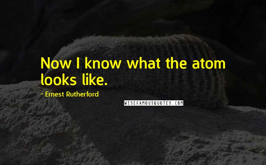 Ernest Rutherford Quotes: Now I know what the atom looks like.