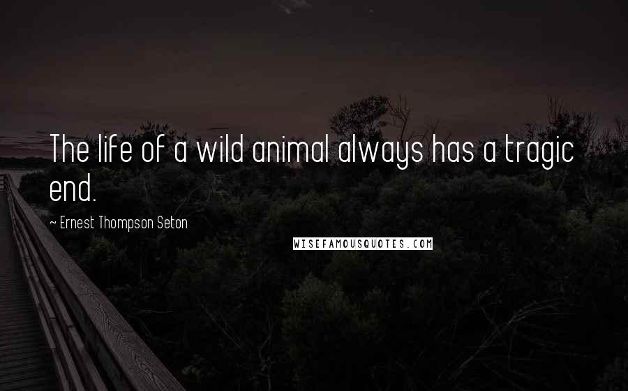Ernest Thompson Seton Quotes: The life of a wild animal always has a tragic end.