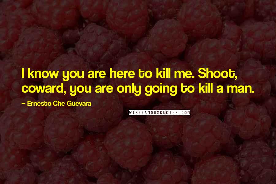 Ernesto Che Guevara Quotes: I know you are here to kill me. Shoot, coward, you are only going to kill a man.