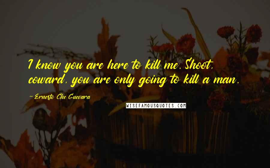 Ernesto Che Guevara Quotes: I know you are here to kill me. Shoot, coward, you are only going to kill a man.