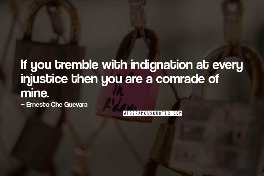 Ernesto Che Guevara Quotes: If you tremble with indignation at every injustice then you are a comrade of mine.